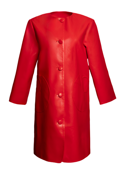 Mod Jacket Faux Leather Geranium