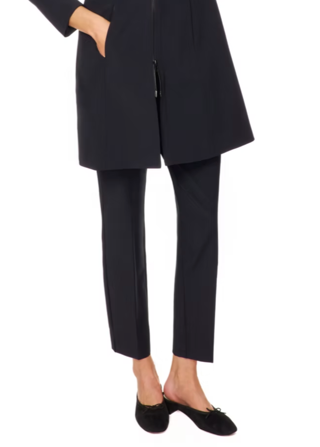 Front Zip Ankle Pant in Black