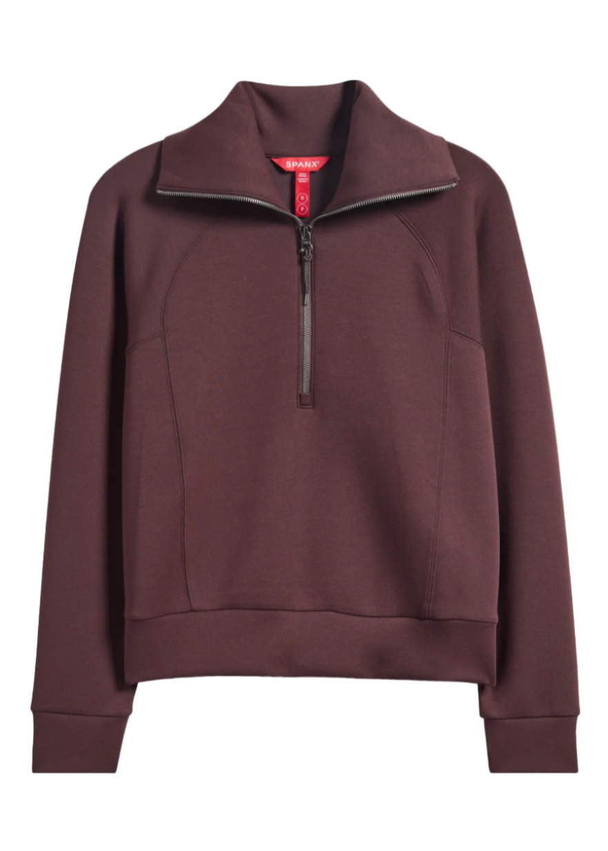 Air Essentials Half Zip in Truffle Brown