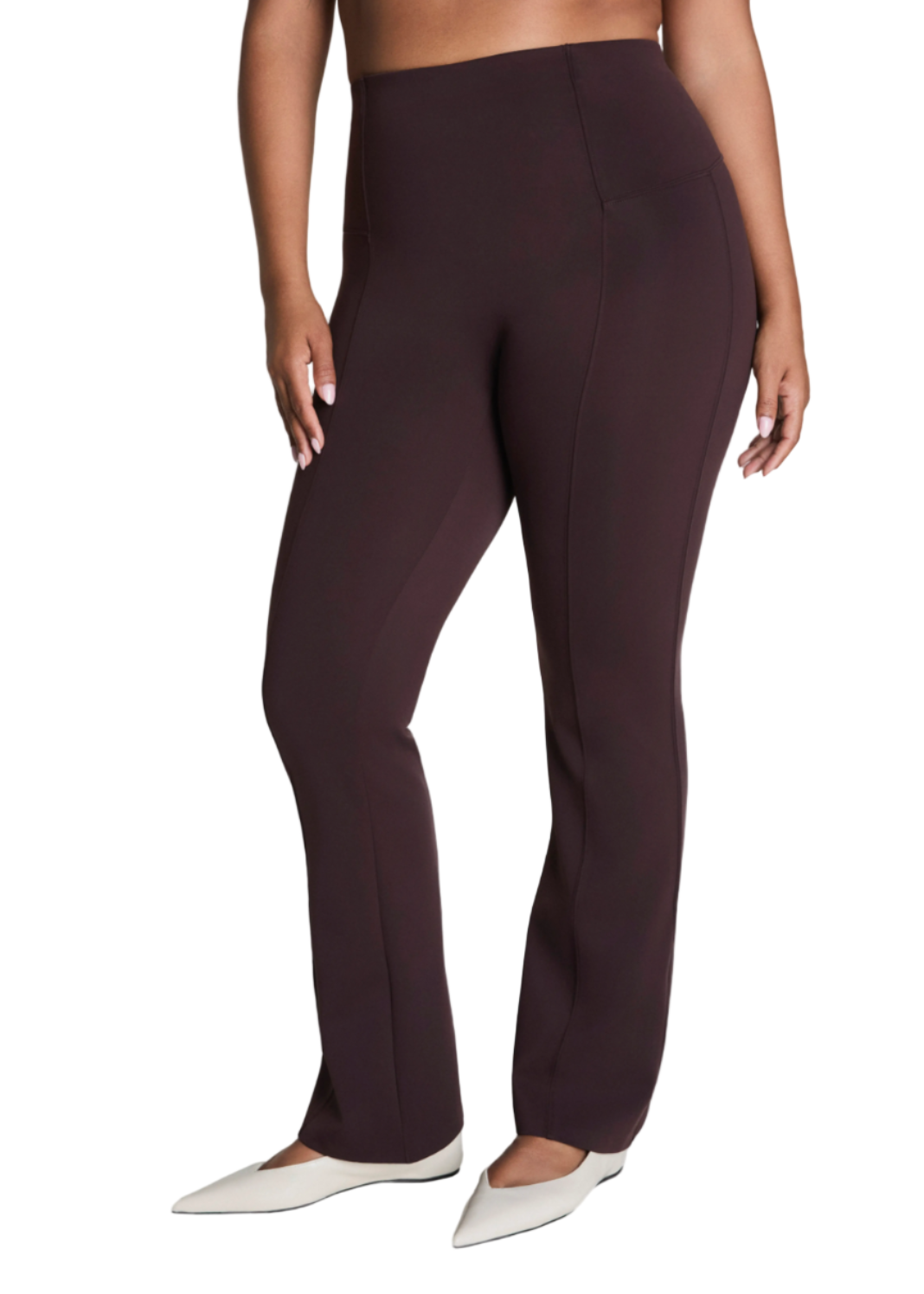 Dressy Micro Flare Legging Pants in Truffle Brown