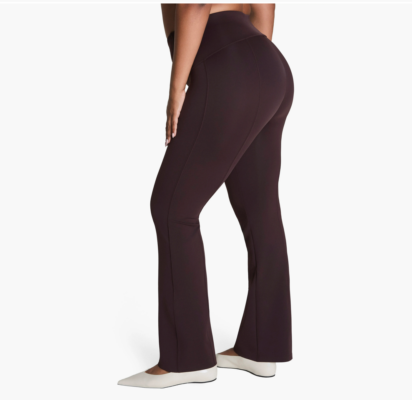 Dressy Micro Flare Legging Pants in Truffle Brown
