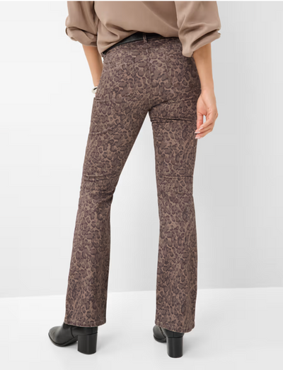 Shakira Leo Print Pant in Dark Brown