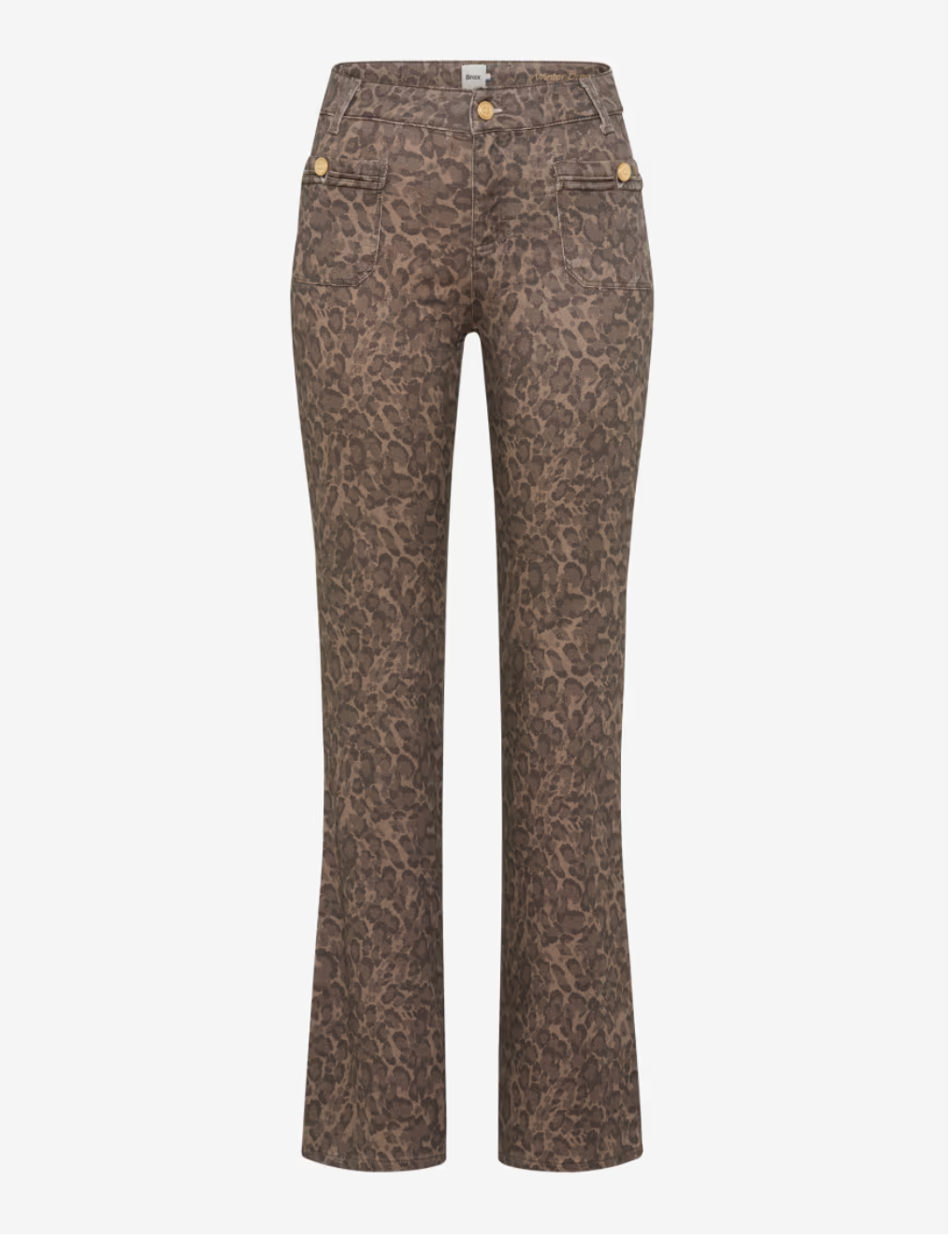 Shakira Leo Print Pant in Dark Brown