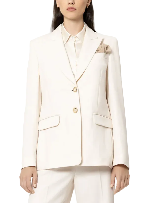 Twill Blazer in Cream