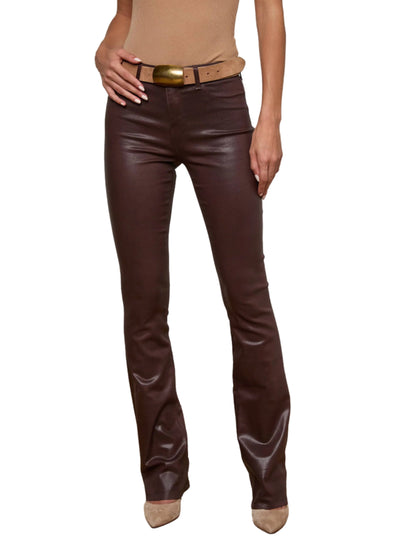 Selma Coated Bootcut Jean in Chocolate Coated