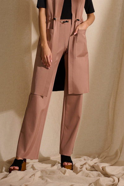 High Waisted Trouser in Desert Pink
