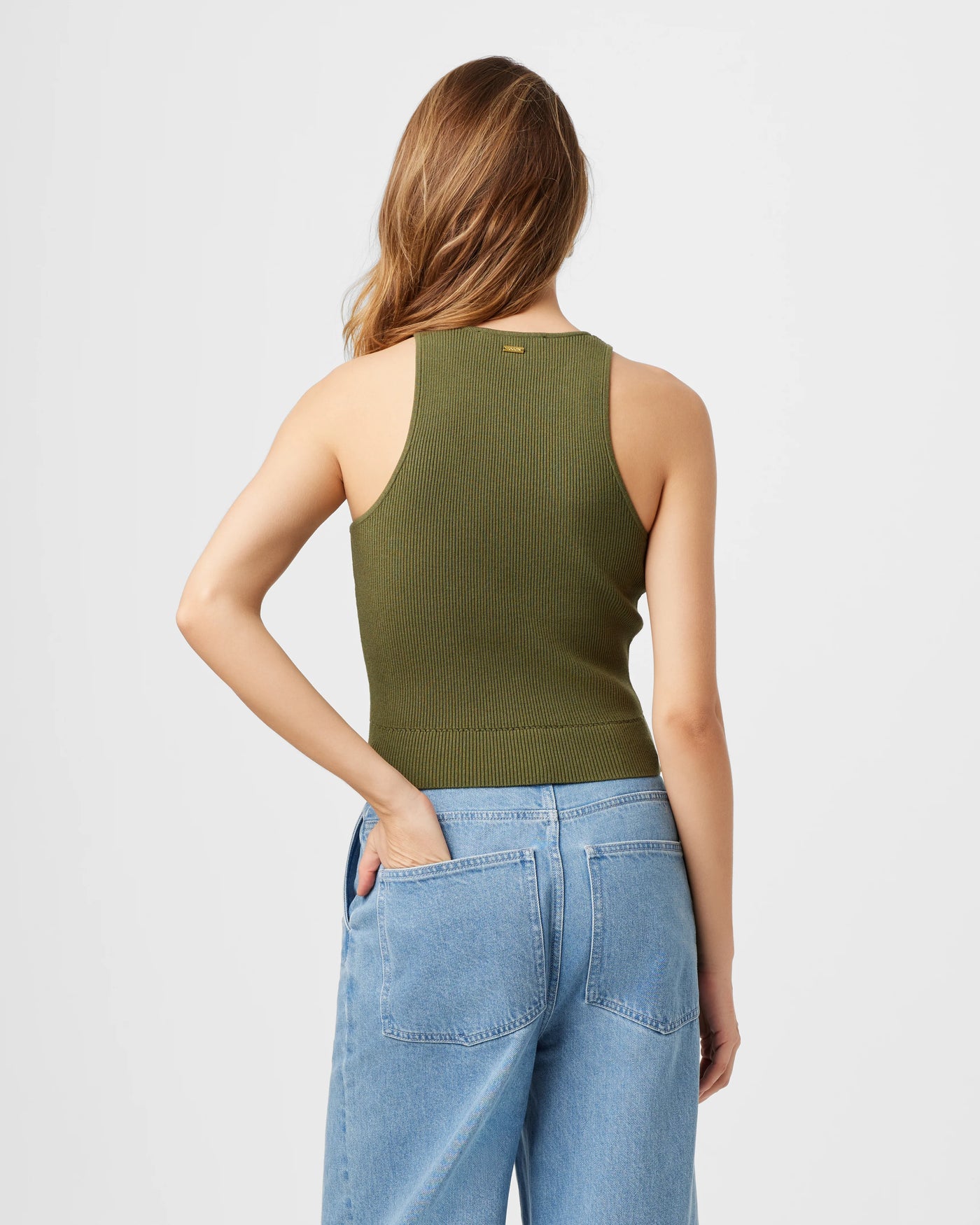 Avery Racer Tank in Olive
