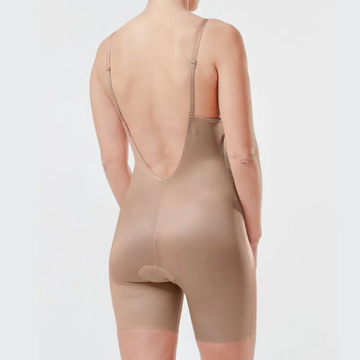 Suit Your Fancy Low Back Bodysuit in Champagne Beige