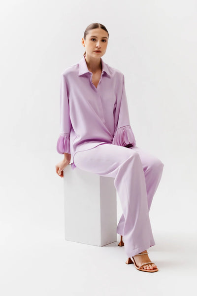 Jane Shirt With Tear Drop Cuffs - Coral