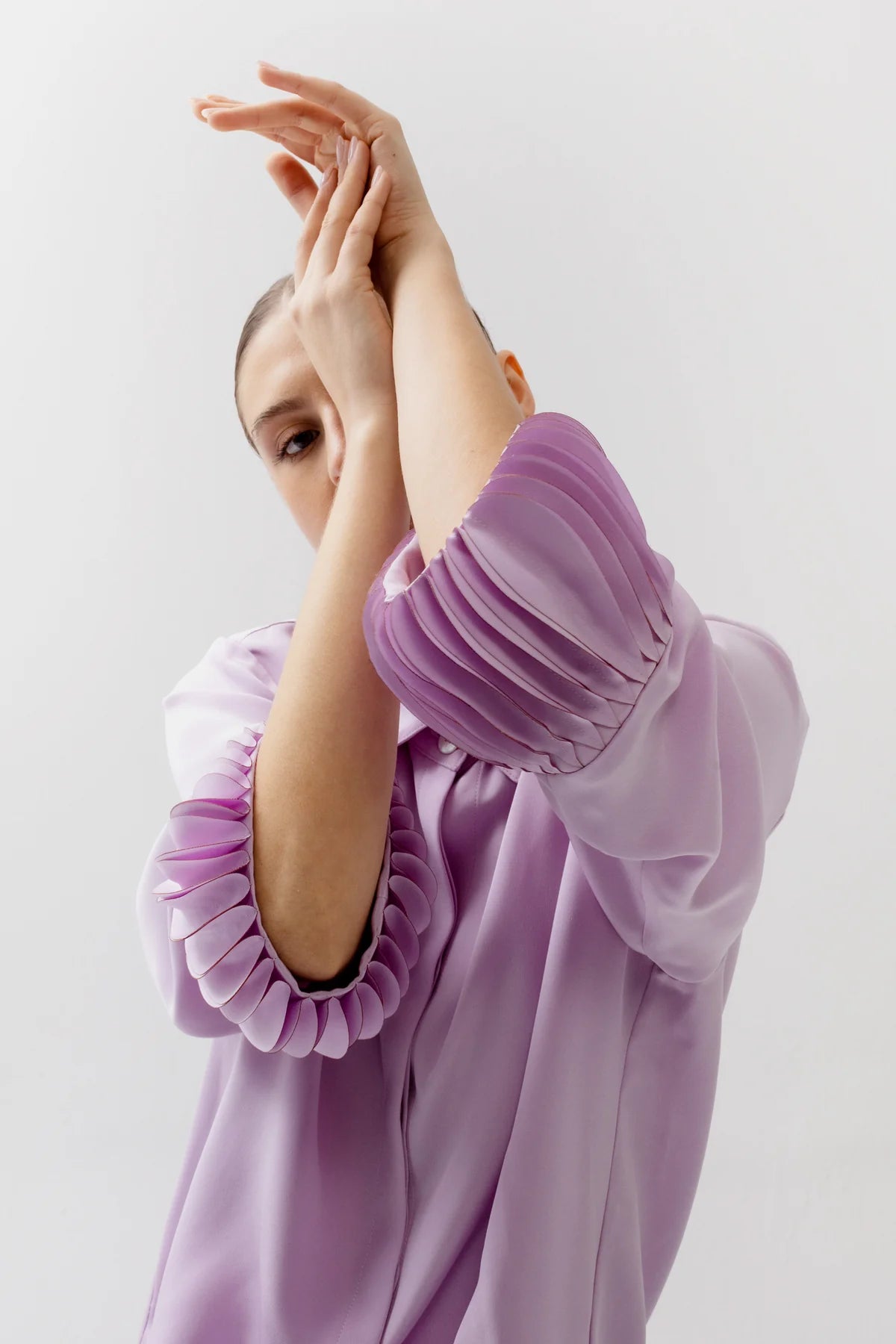 Jane Shirt With Tear Drop Cuffs - Coral