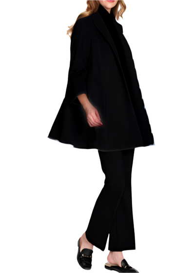 Rayon Tech Swing Coat in Black
