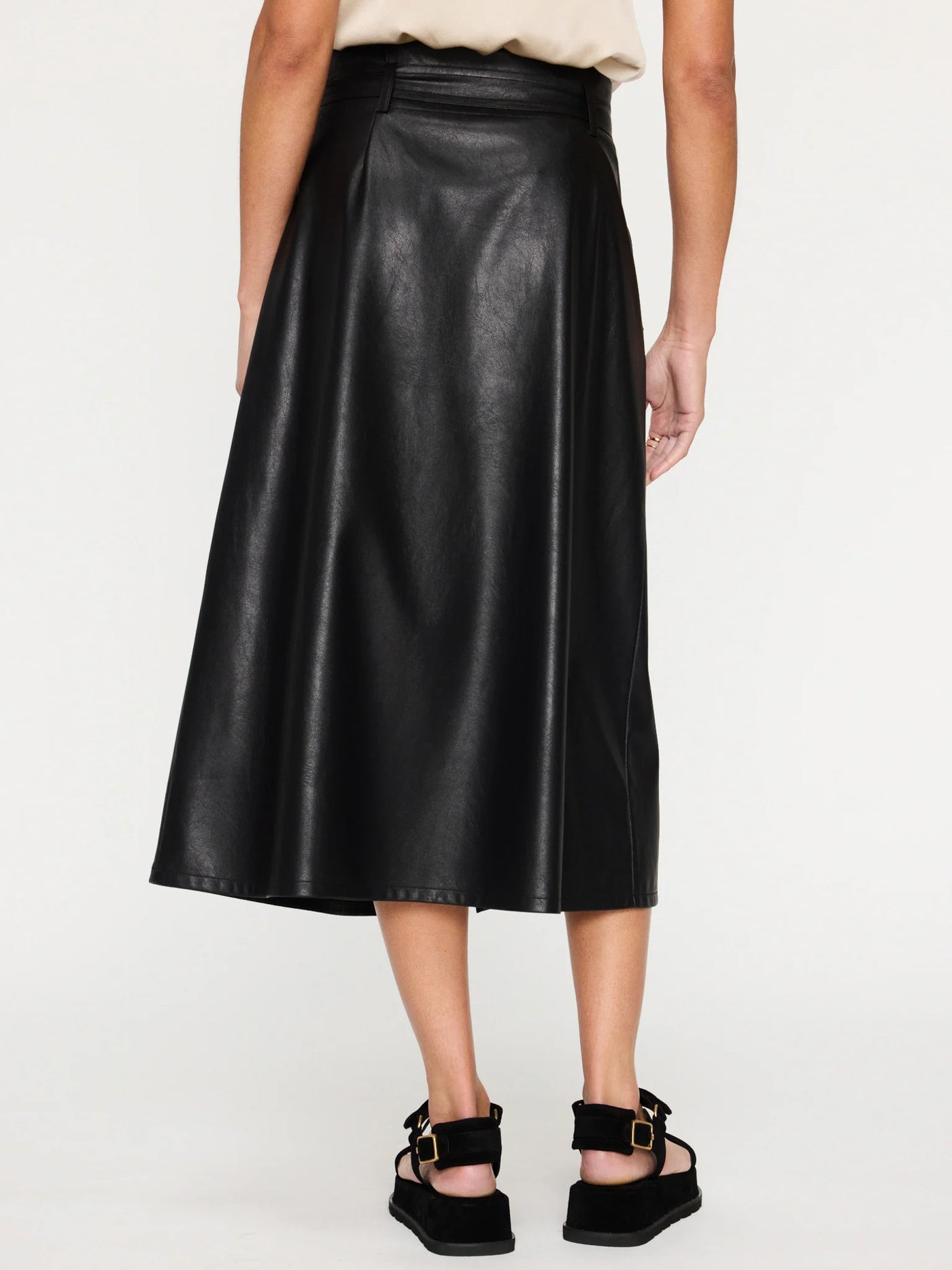 Teagan Vegan Leather Skirt - Black