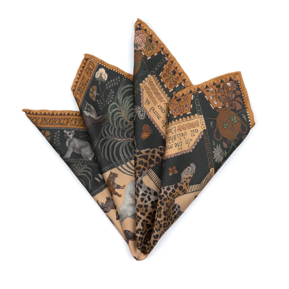 THE JAGUAR'S PARADISE SILK TWILL SCARF