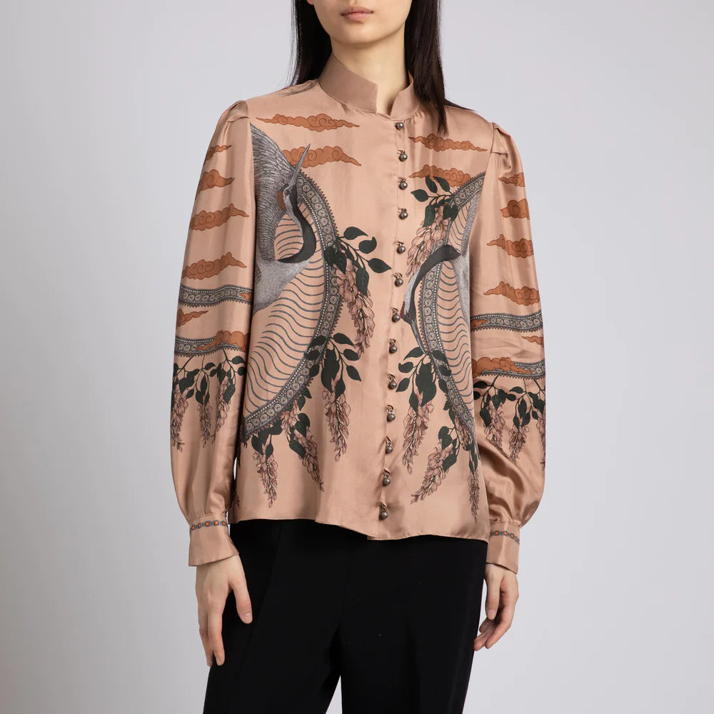 The Song Deer Blouse - Coral/Quartz