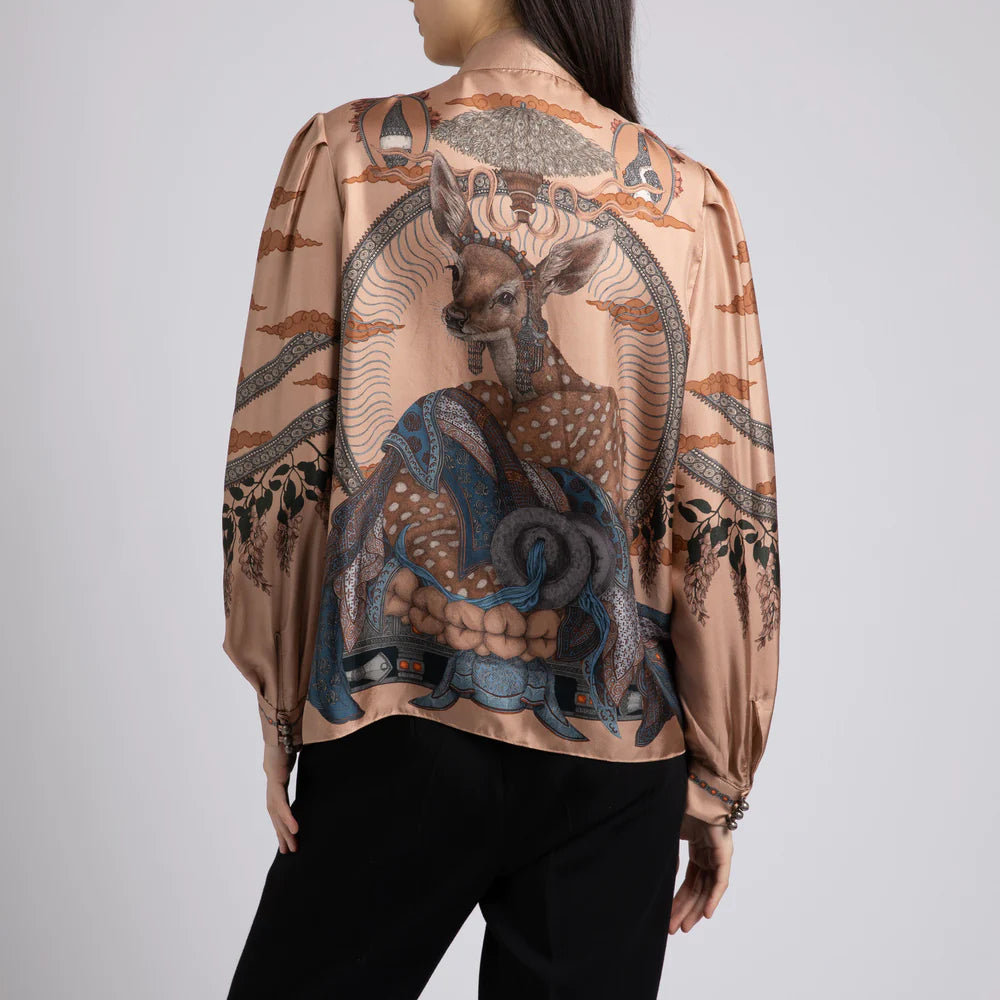 The Song Deer Blouse - Coral/Quartz