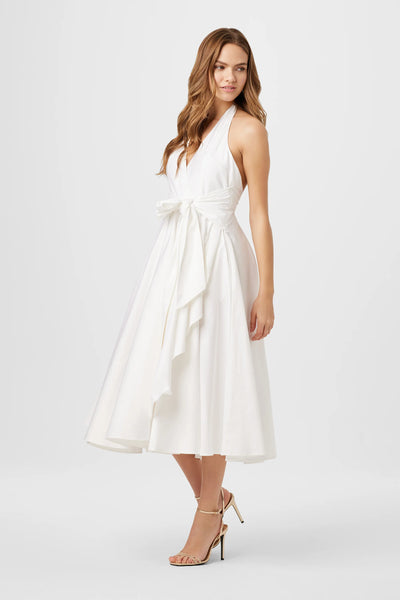 Hannah Halter Tie Front Dress in Optic