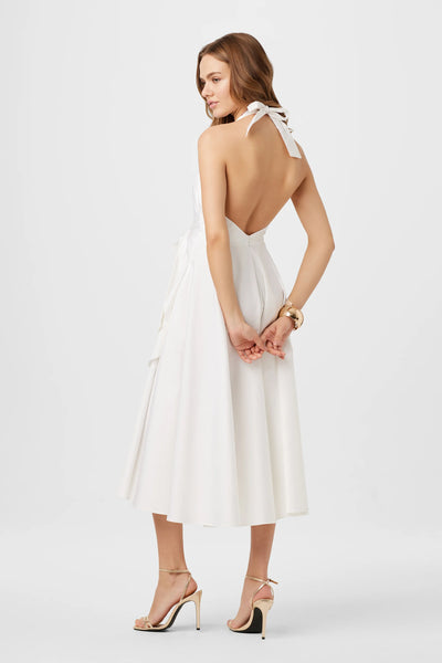 Hannah Halter Tie Front Dress in Optic