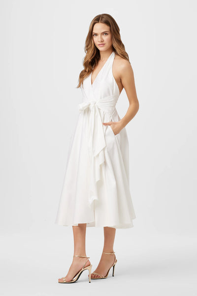 Hannah Halter Tie Front Dress in Optic