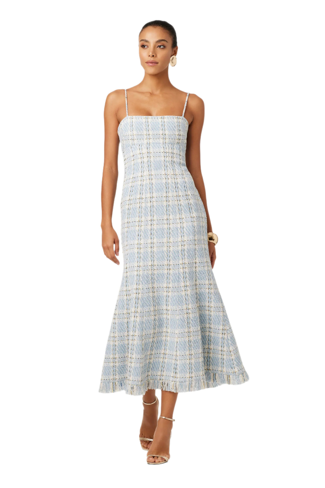 midi dress with fringe bottom Patbo AMBER FRINGE MIDI DRESS