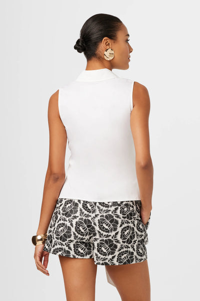 Katherine Sleeveless Tie Front Top in White