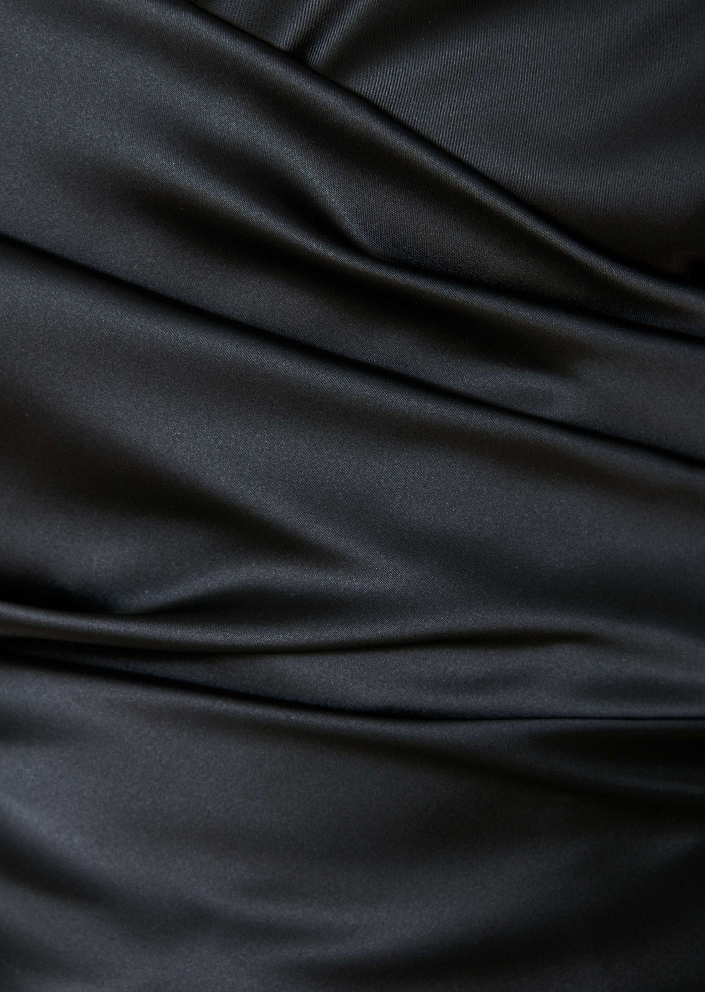 Long Satin Dress in Black