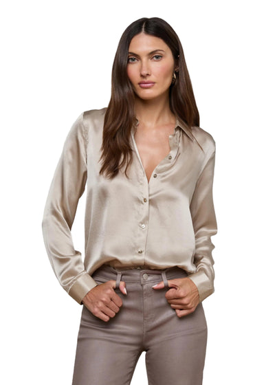 Tyler Silk Blouse in Smoke Grey