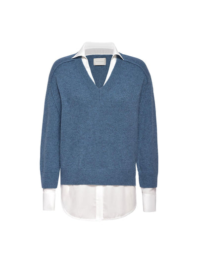 The Looker Layered V-Neck - Laguna Melange