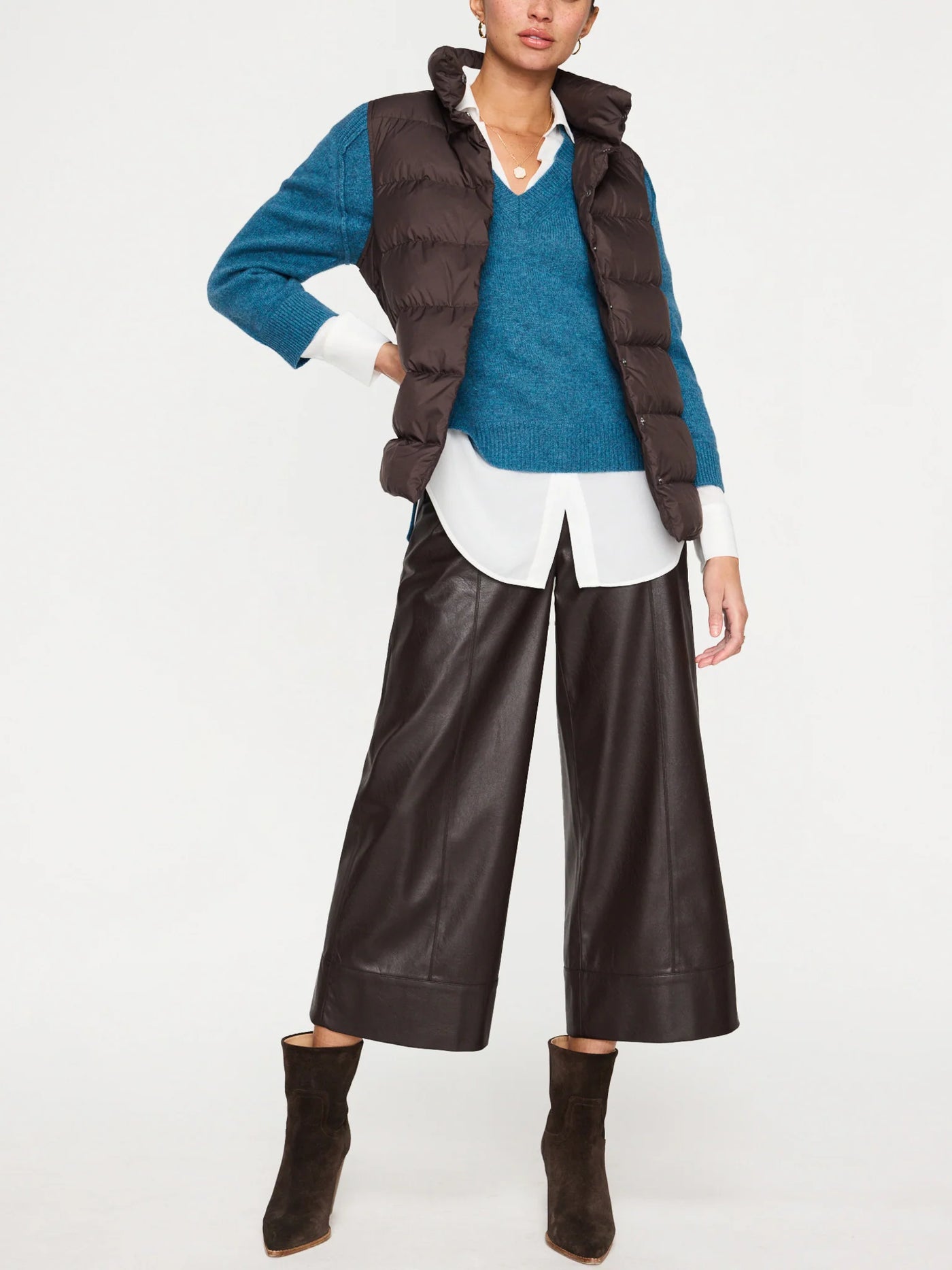 The Looker Layered V-Neck - Laguna Melange