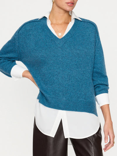 The Looker Layered V-Neck - Laguna Melange