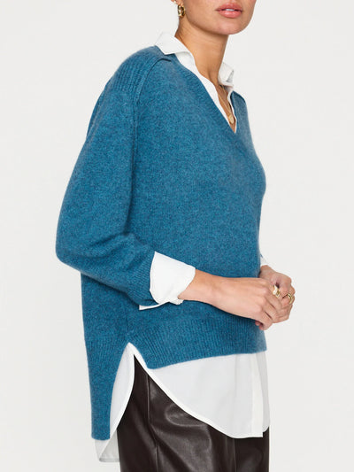 The Looker Layered V-Neck - Laguna Melange