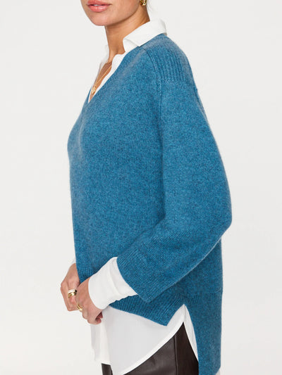 The Looker Layered V-Neck - Laguna Melange