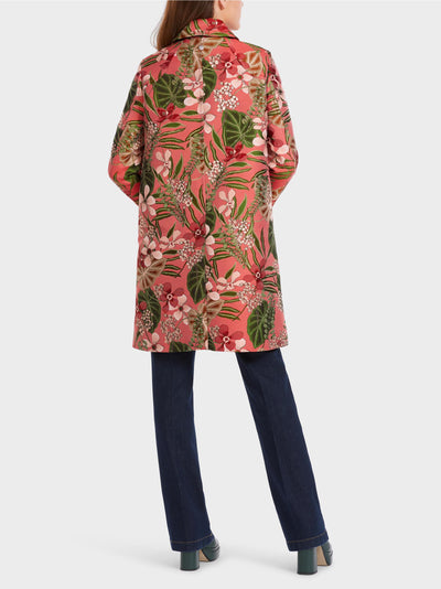 Coat with Floral Design - Red