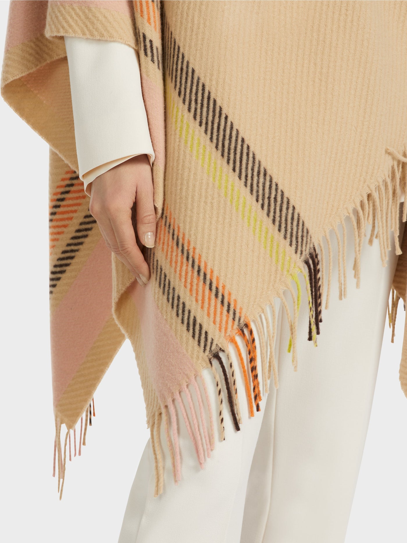 Cape with Fringes - Cream