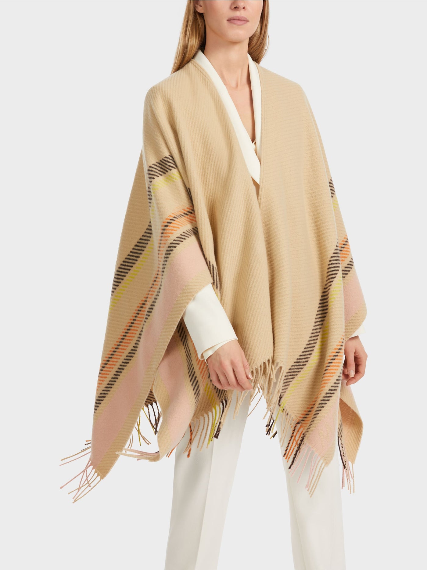 Cape with Fringes - Cream