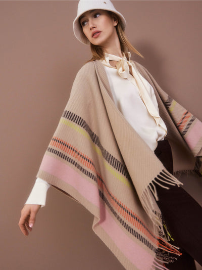 Cape with Fringes - Cream
