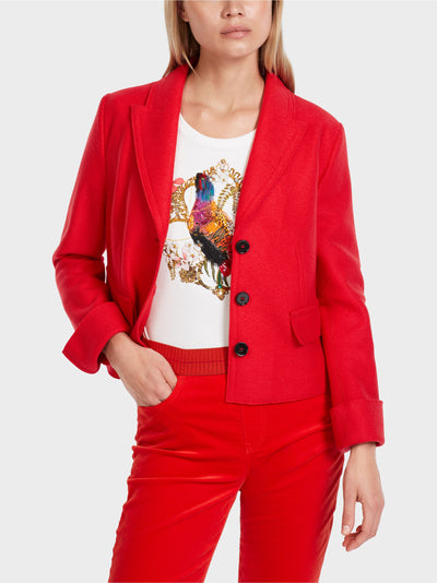 Short Straight Blazer - Red