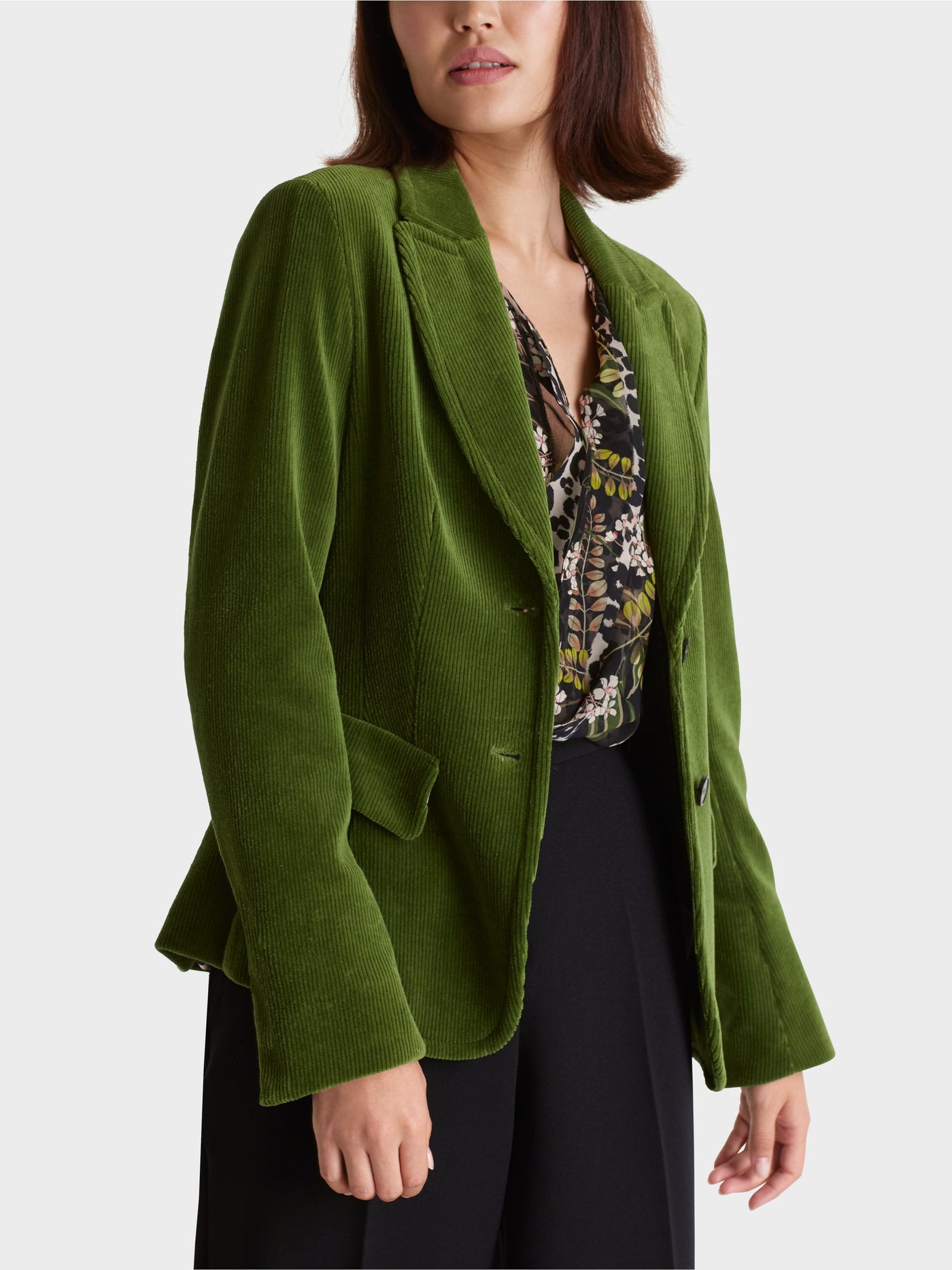 Trendy Corduroy Blazer - Green