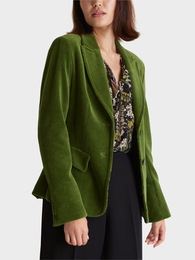 Trendy Corduroy Blazer - Green
