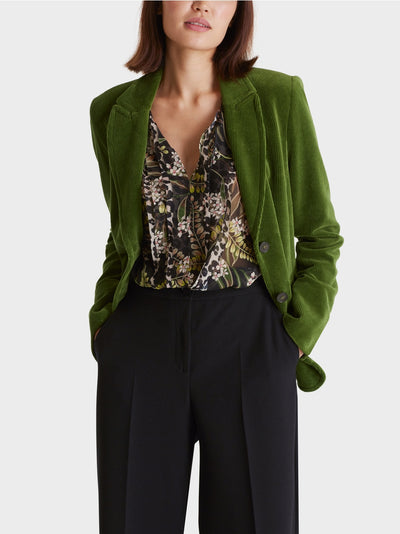 Trendy Corduroy Blazer - Green
