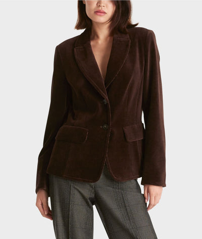 Corduroy Blazer in Dark Wood