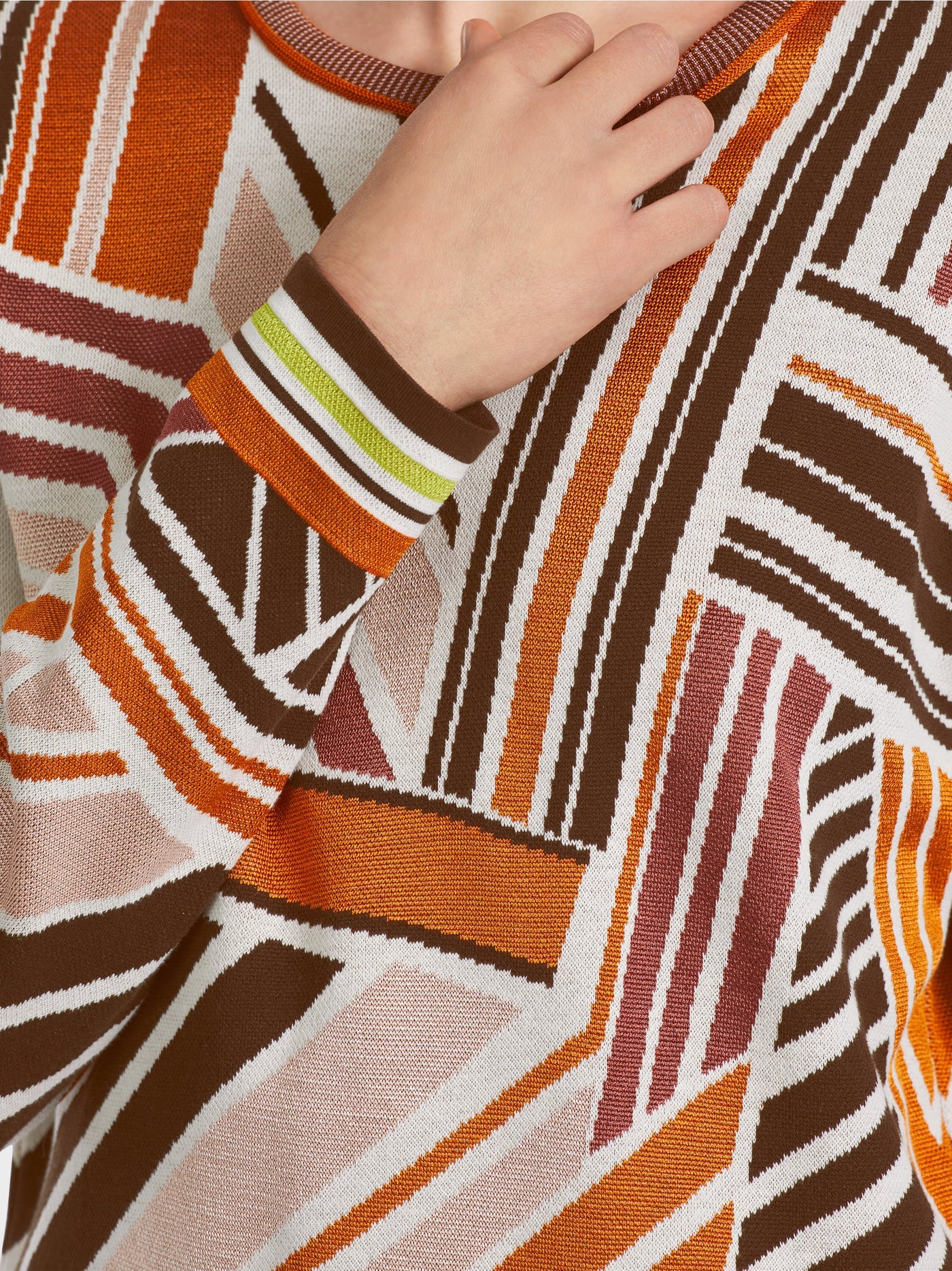 Striped Knit Sweater - Deep Pumpkin
