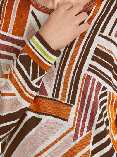 Striped Knit Sweater - Deep Pumpkin