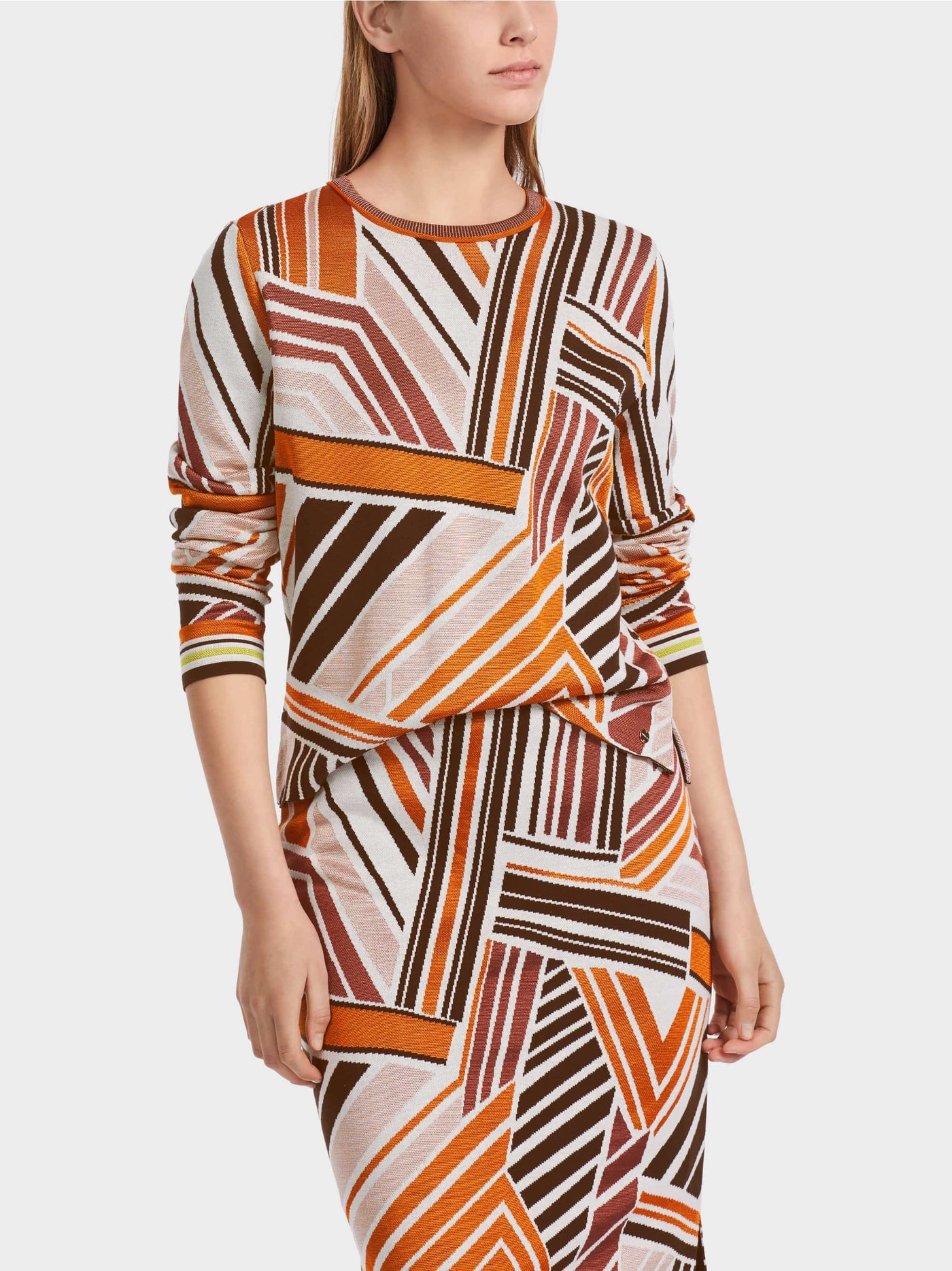 Striped Knit Sweater - Deep Pumpkin