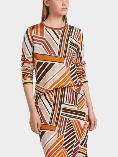 Striped Knit Sweater - Deep Pumpkin