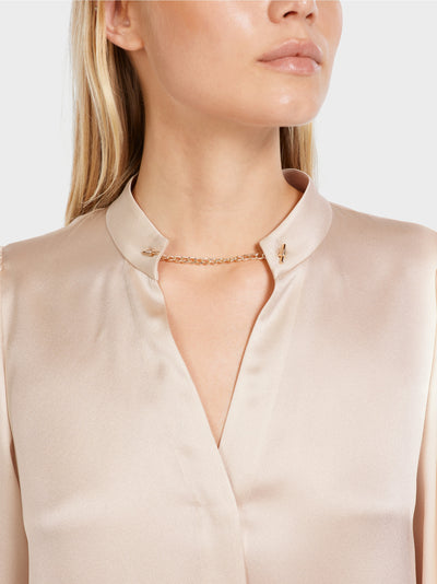 Elegant Silk Blouse in Soft Blossom