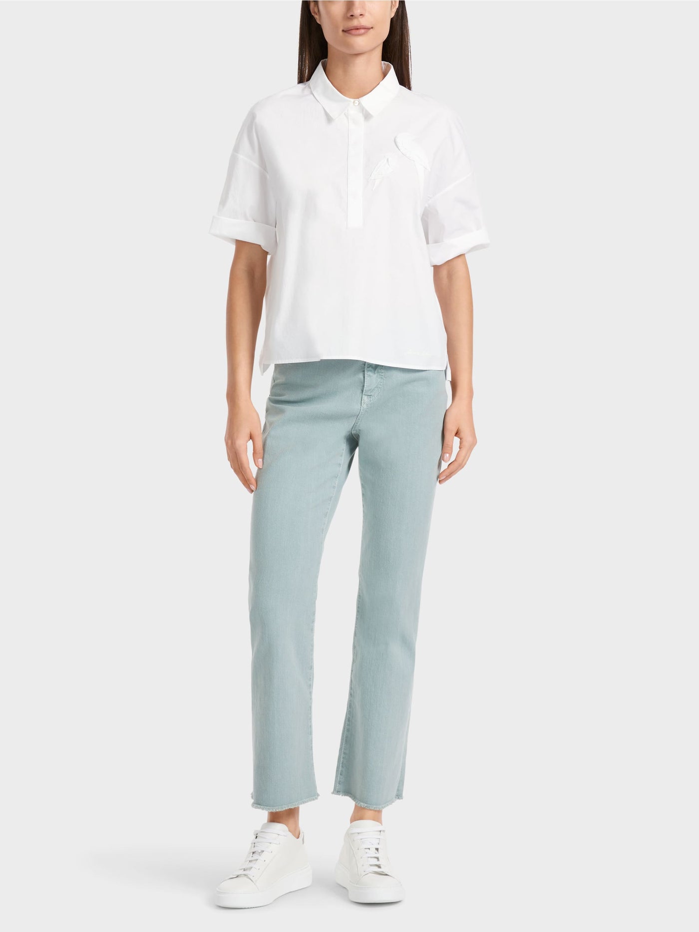 Polo Shirt with Applique - White