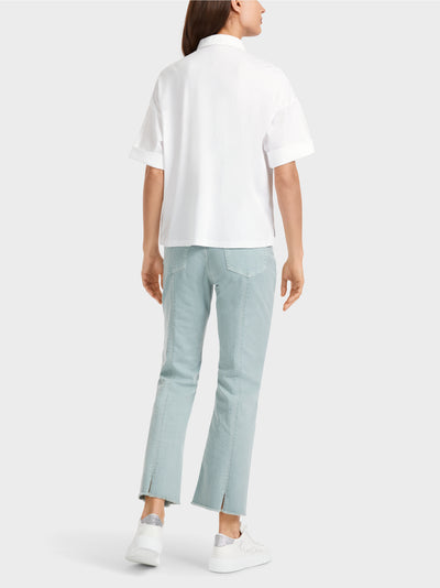 Polo Shirt with Applique - White