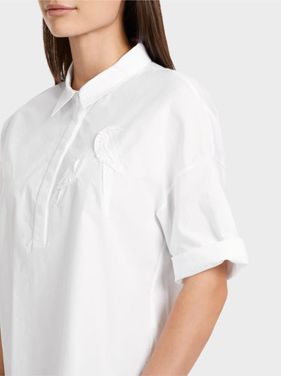 Polo Shirt with Applique - White