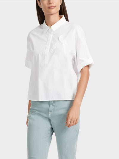 Polo Shirt with Applique - White