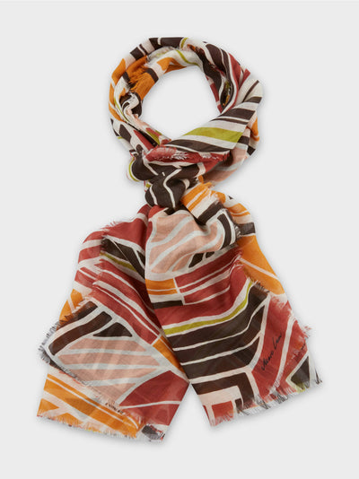 Fine Woven Scarf with Silk - Multi